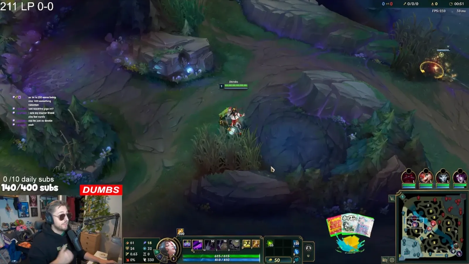 Dumbs streaming League of Legends